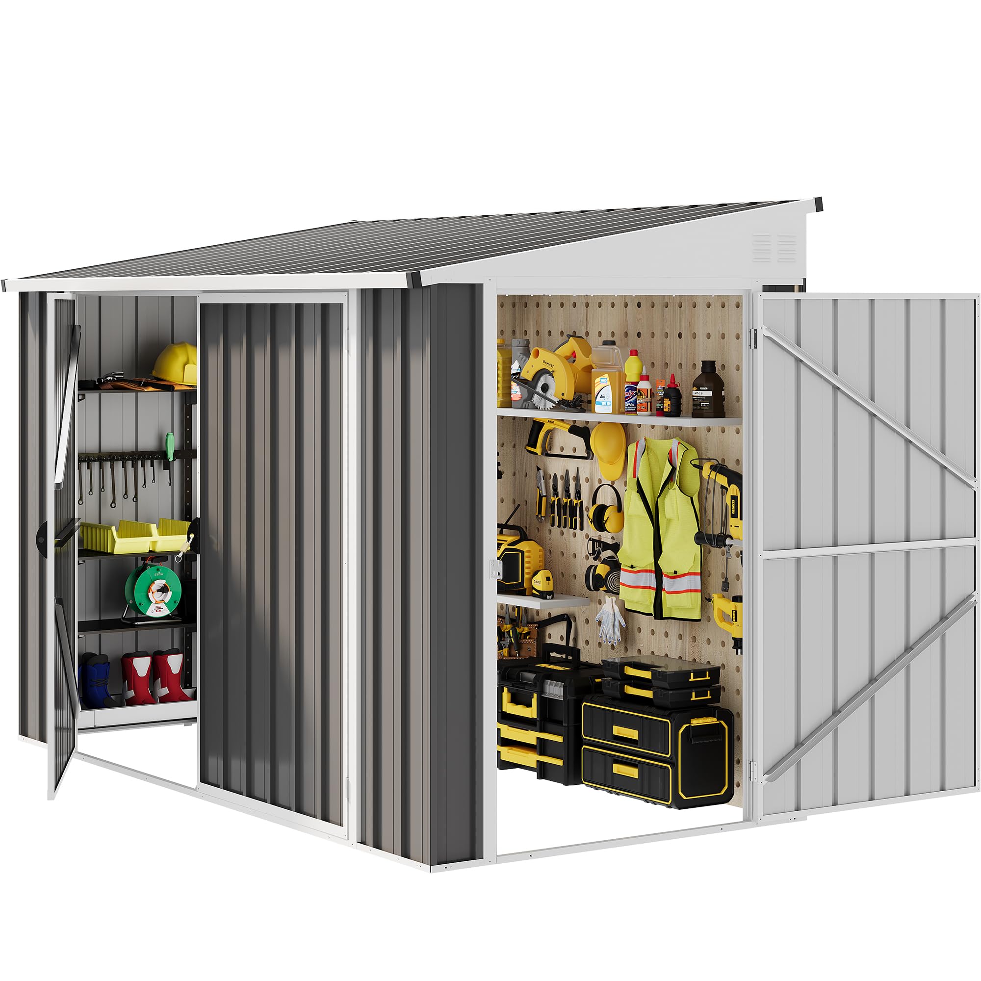 Amazon.com : DWVO 8x4 FT Outdoor Weatherproof Storage Shed, Secure Amazon.com : DWVO 8x4 FT Outdoor Weatherproof Storage Shed, Secure